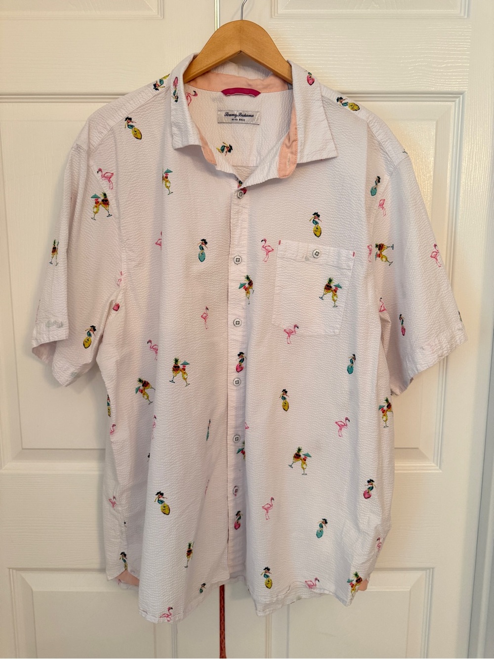 Tommy Bahama White Short-Sleeve Tropical Print Button-Down Shirt
